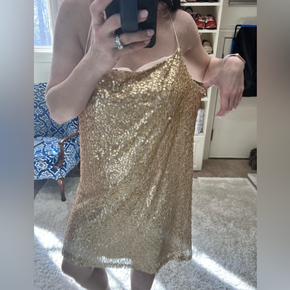 NSR Strappy Sequin Dress Rose Gold - Picture 5 of 10